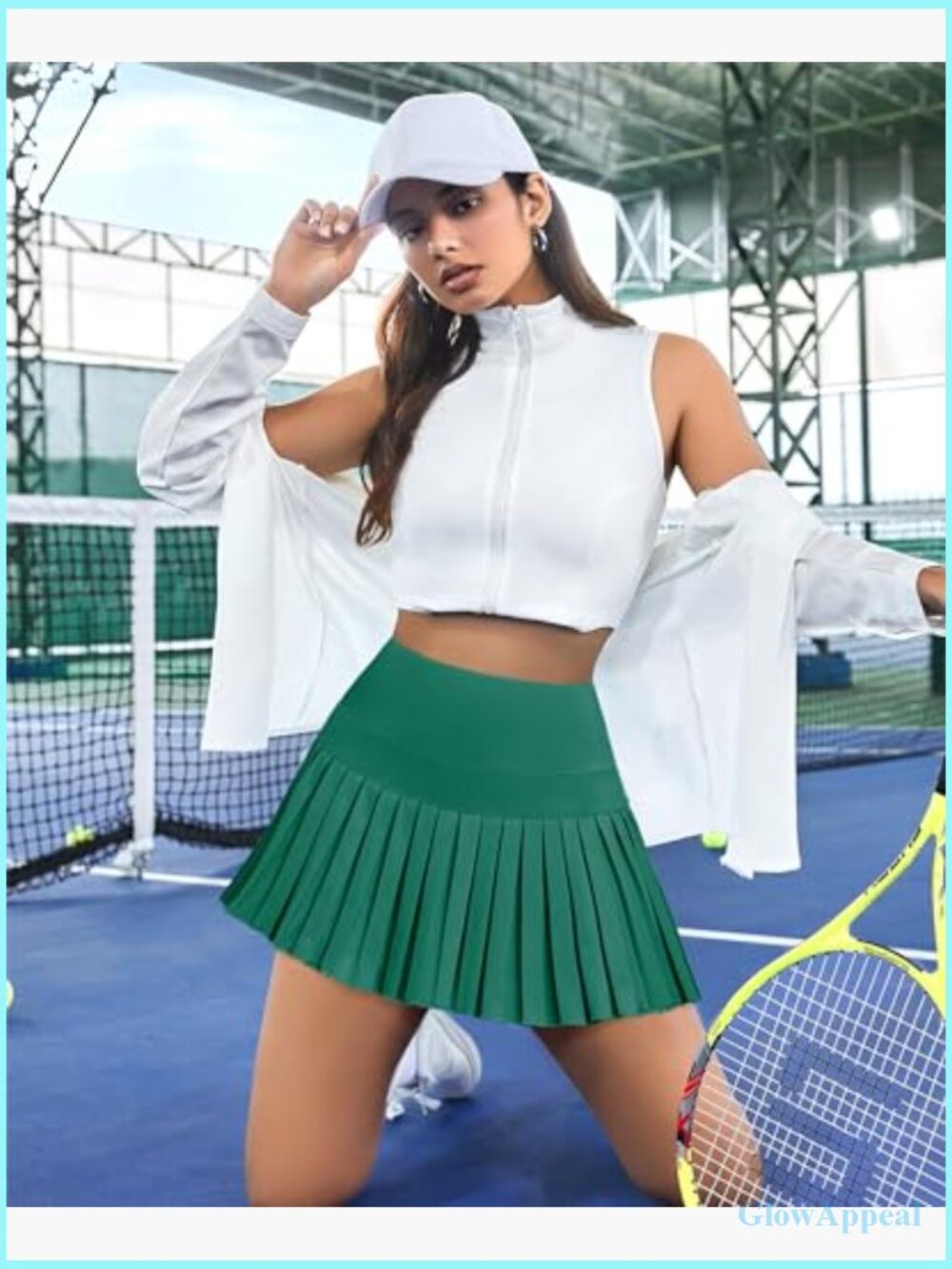 Women's Pleated Tennis Skort with Built-in Shorts Mini Athletic Skirt 2 Pockets - Picture 3 of 7